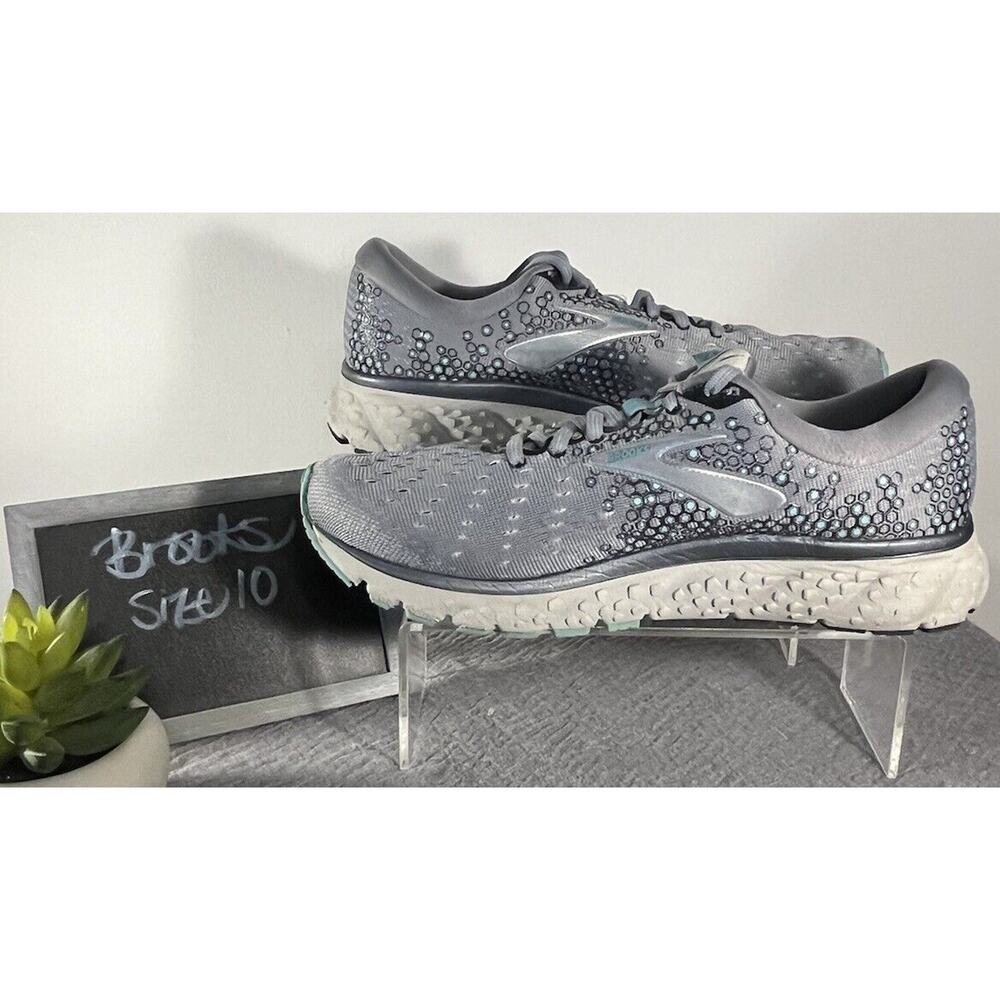 Women's Brooks Glycerin 17 Gray/Teal Athletic Sneaker Running Shoe Size 10